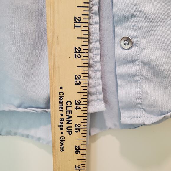 Workshop Republic Clothing Cap Sleeve Shirt Women Small Blue Button-Down Tencel - Picture 6 of 6